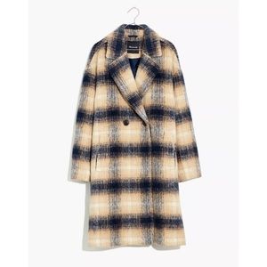 Madewell Courton Cocoon Coat in Plaid